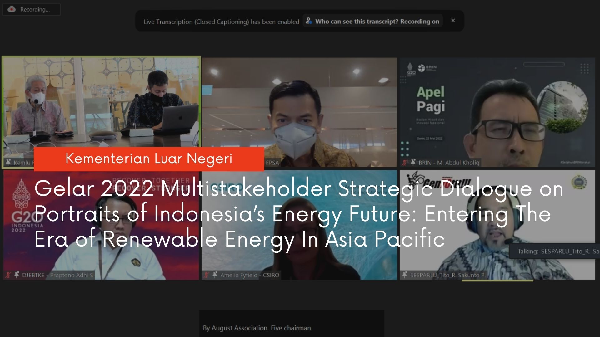 TRANSISI ENERGI TERBARUKAN INDONESIA, PRIORITAS NASIONAL, KAWASAN DAN GLOBAL
