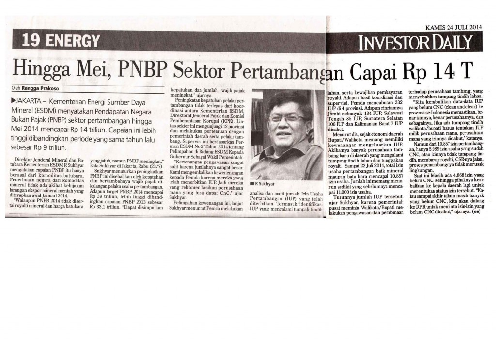 Investor Daily 24 Juli 2014