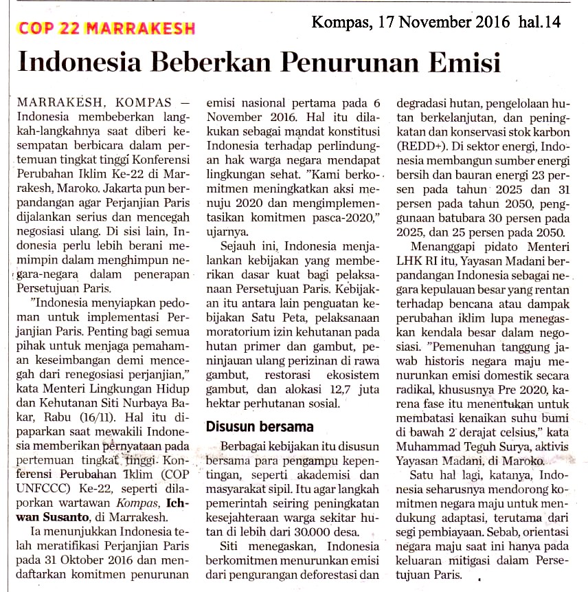 Indonesia Beberkan Penurunan Emisi