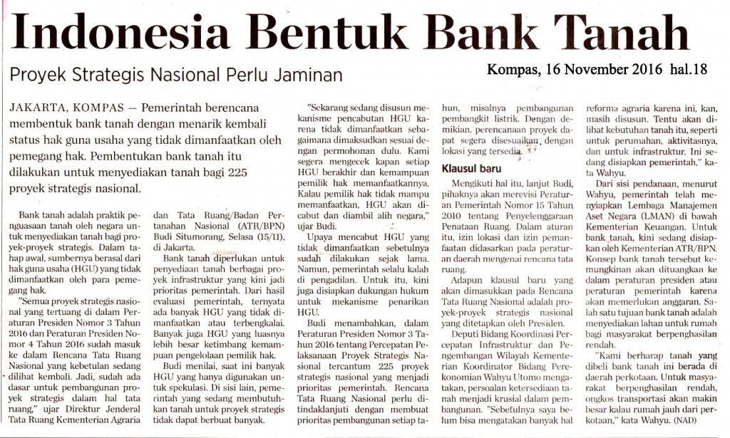 Indonesia Bentuk Bank Tanah