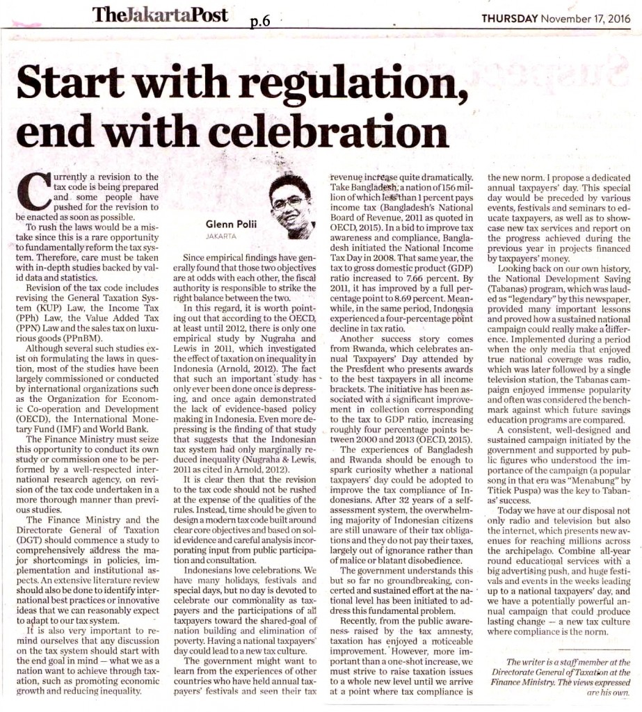 Start with regulation, end with celebration