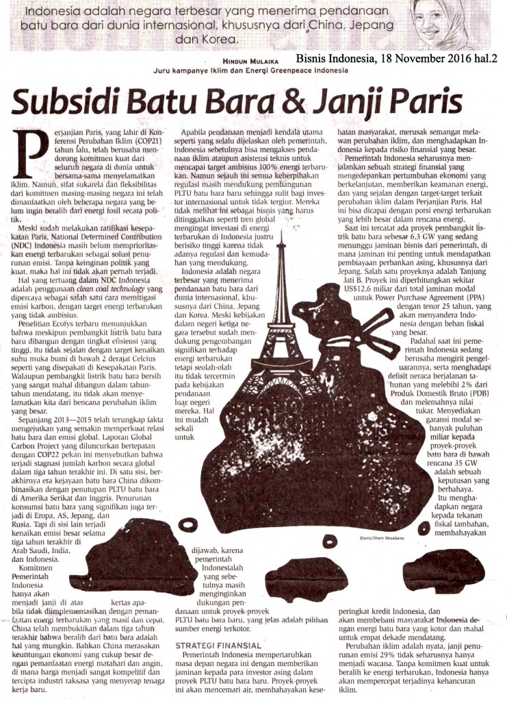 Subsidi BatuBara & Janji Paris