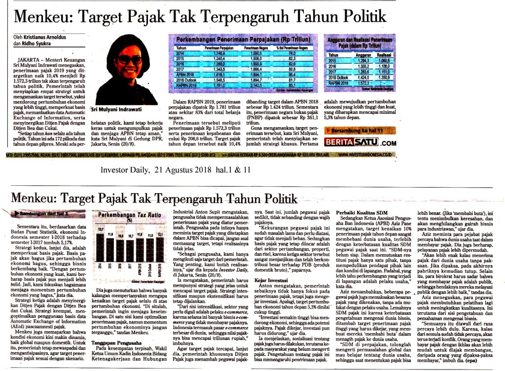 Target Pajak Tak Terpengaruh Tahun Politik copy