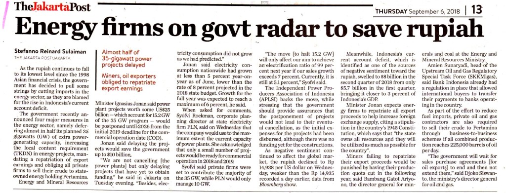 Energy firms on govt radar to save rupiah copy