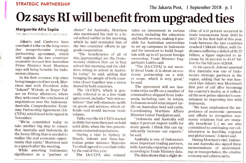Oz says RI will benefit from upgraded ties