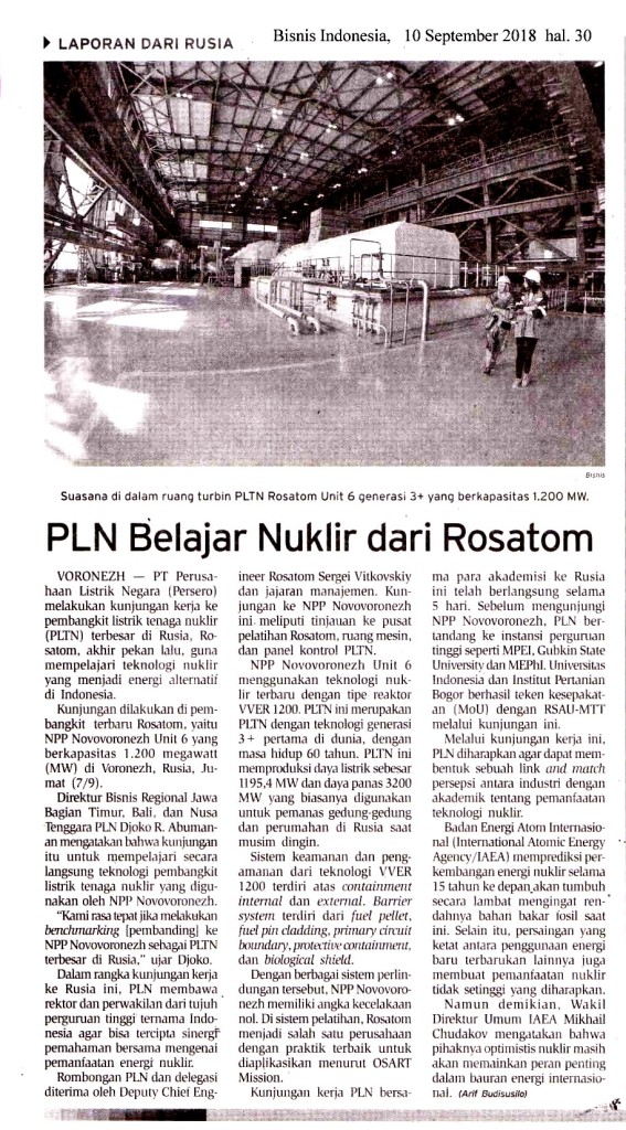 PLN Belajar Nuklir dari Rosatom