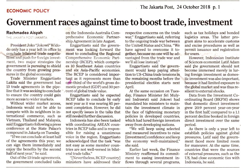 Government races against time to boost trade, investment