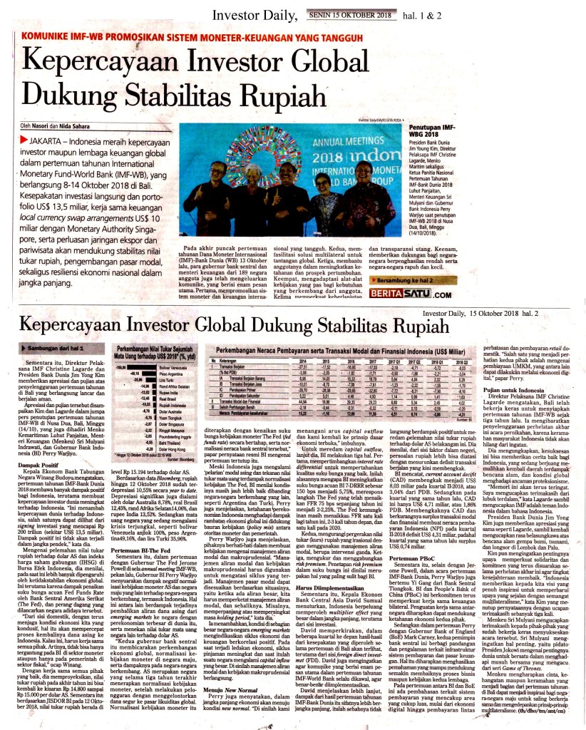Kepercayaan Investor Global Dukung Stabiltas Rupiah copy