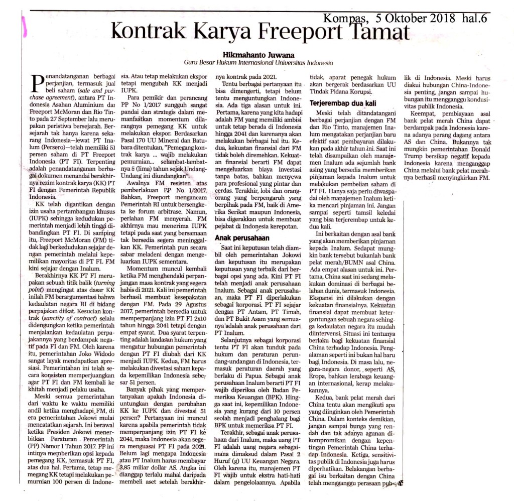 Kontrak Karya Freeport Tamat copy