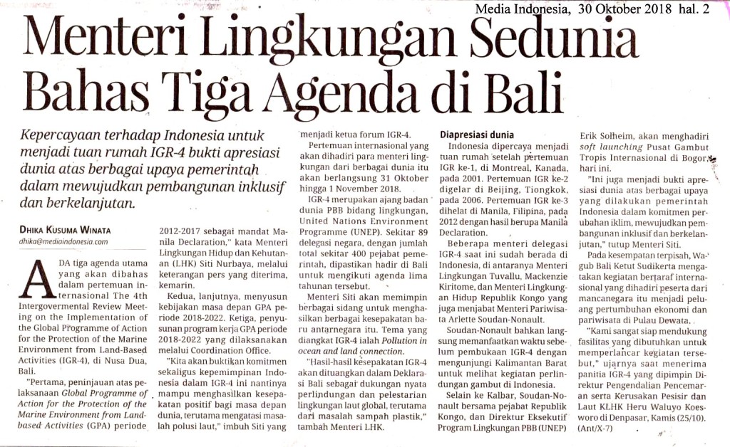 Menteri Lingkungan Sedunia Bahas Tiga Agenda di Bali