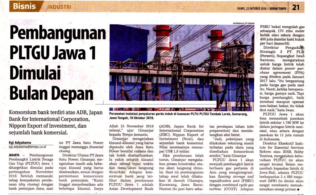 Pembangunan PLTGU Jawa 1 Dimlai Bulan Depan_2